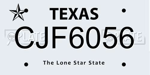 CJF6056 Texas License Plate