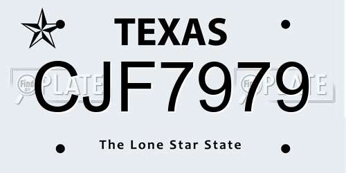 CJF7979 Texas License Plate