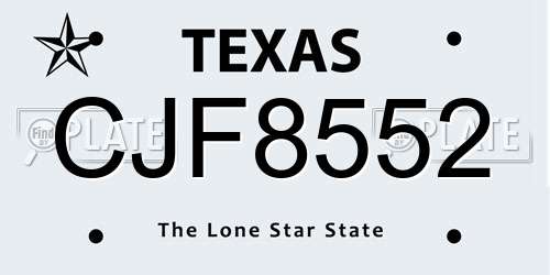 CJF8552 Texas License Plate