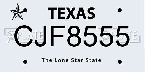 CJF8555 Texas License Plate