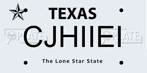 CJHIIEI Texas License Plate