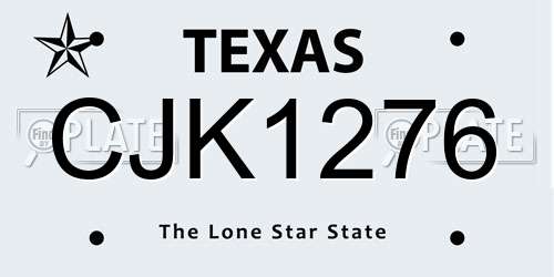 CJK1276 Texas License Plate