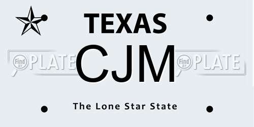 CJM Texas License Plate