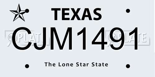 CJM1491 Texas License Plate