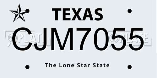 CJM7055 Texas License Plate