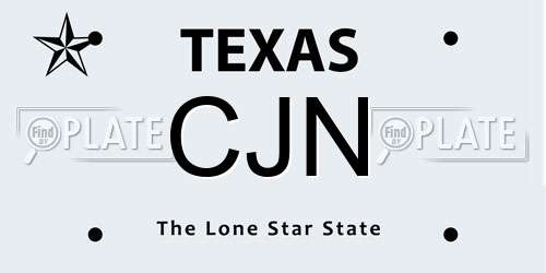 CJN Texas License Plate