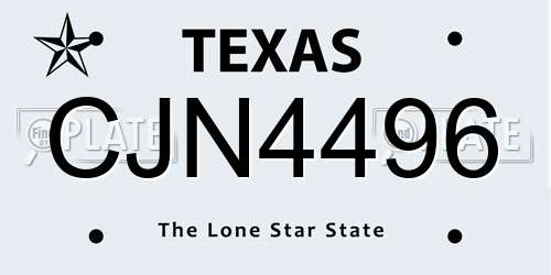 CJN4496 Texas License Plate