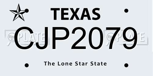 CJP2079 Texas License Plate