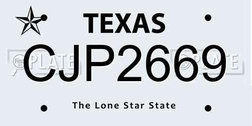 CJP2669 Texas License Plate