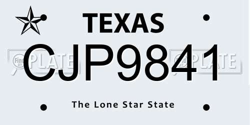 CJP9841 Texas License Plate