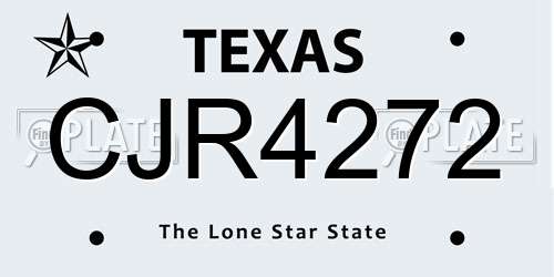 CJR4272 Texas License Plate