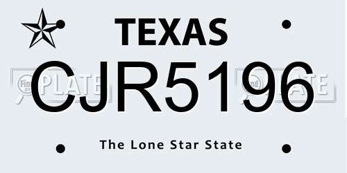 CJR5196 Texas License Plate