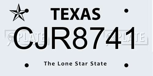 CJR8741 Texas License Plate