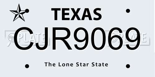CJR9069 Texas License Plate