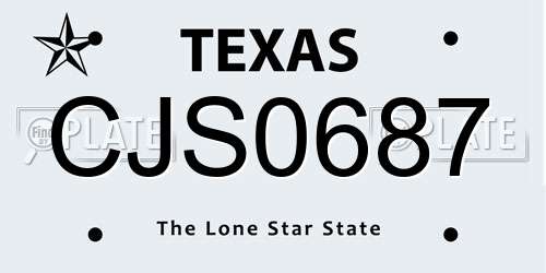 CJS0687 Texas License Plate
