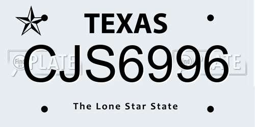 CJS6996 Texas License Plate