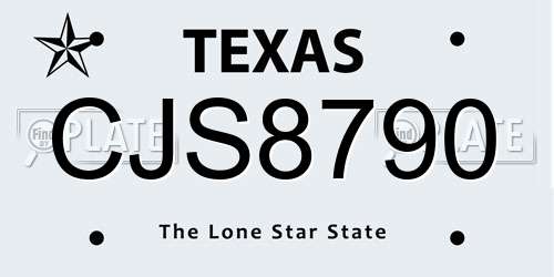 CJS8790 Texas License Plate
