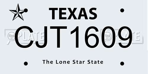 CJT1609 Texas License Plate