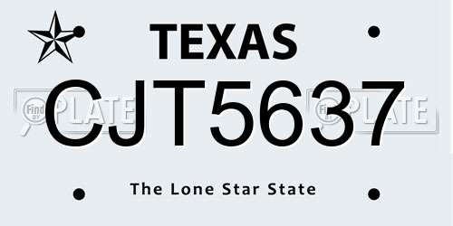 CJT5637 Texas License Plate