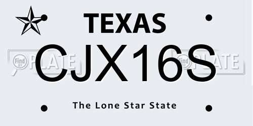 CJX16S Texas License Plate