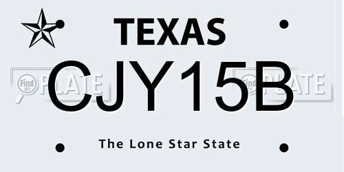 CJY15B Texas License Plate
