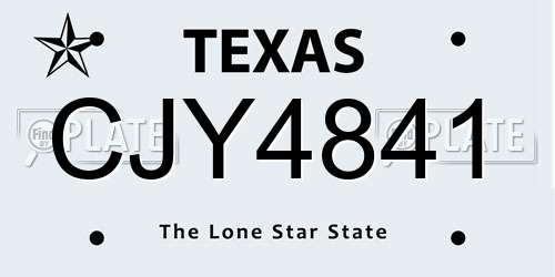 CJY4841 Texas License Plate