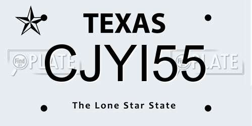 CJYI55 Texas License Plate