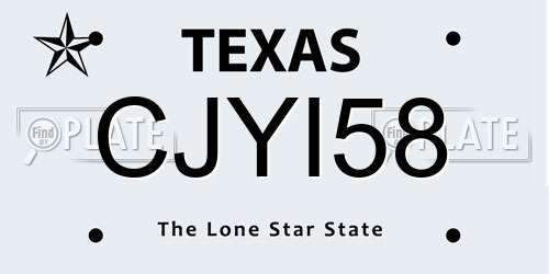 CJYI58 Texas License Plate