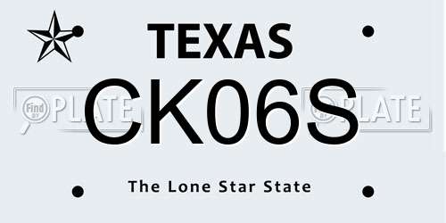 CK06S Texas License Plate