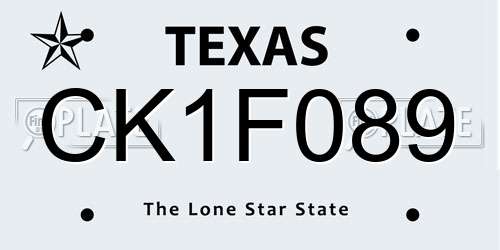 CK1F089 Texas License Plate