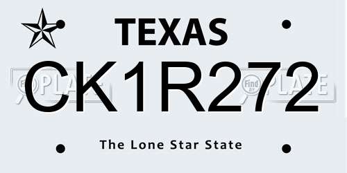 CK1R272 Texas License Plate