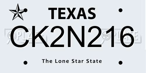 CK2N216 Texas License Plate