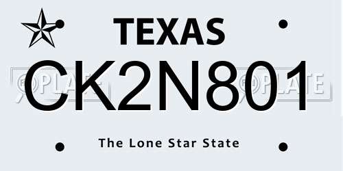 CK2N801 Texas License Plate