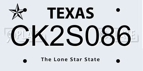CK2S086 Texas License Plate