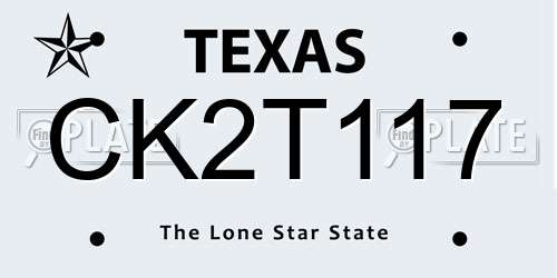 CK2T117 Texas License Plate