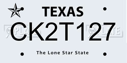 CK2T127 Texas License Plate