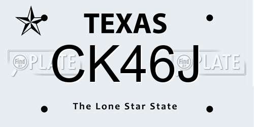 CK46J Texas License Plate