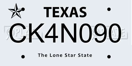 CK4N090 Texas License Plate