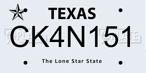 CK4N151 Texas License Plate