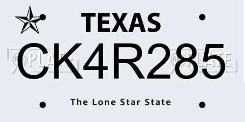 CK4R285 Texas License Plate