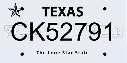 CK52791 Texas License Plate