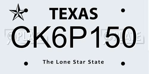 CK6P150 Texas License Plate