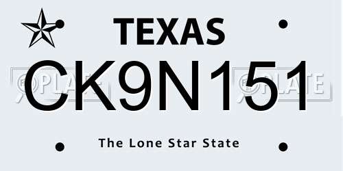 CK9N151 Texas License Plate