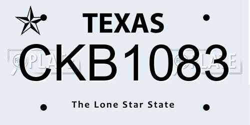 CKB1083 Texas License Plate