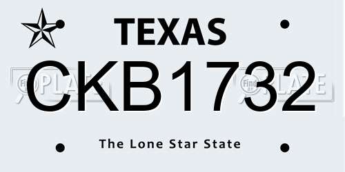 CKB1732 Texas License Plate