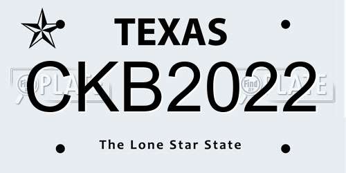CKB2022 Texas License Plate
