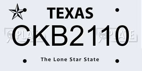 CKB2110 Texas License Plate