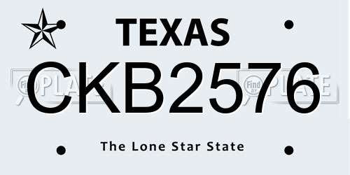 CKB2576 Texas License Plate