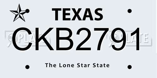 CKB2791 Texas License Plate