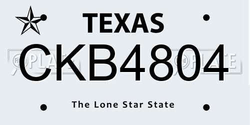 CKB4804 Texas License Plate